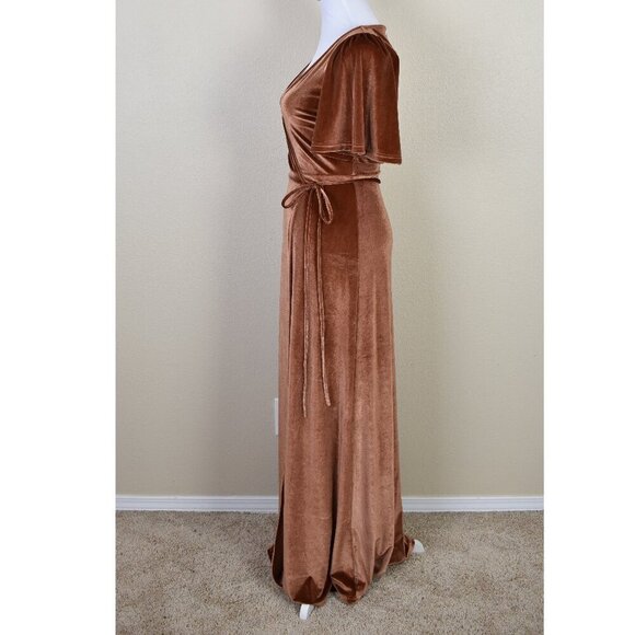 Baltic Born Meghan Wrap Velvet SPICE Maxi Dress NEW XS - Picture 3 of 8